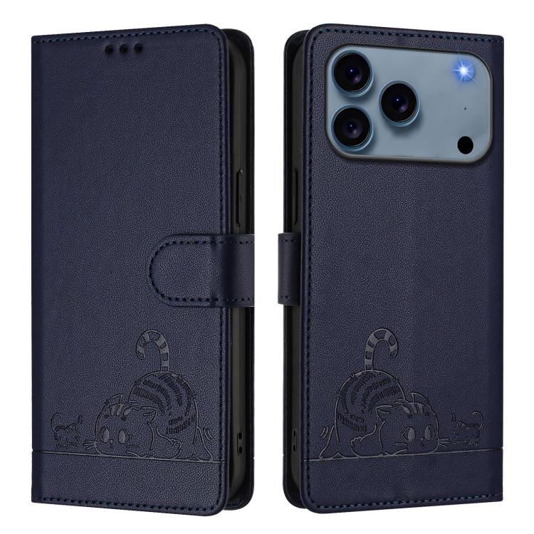 For iPhone 17 Pro Max Cat Rat Embossed Pattern RFID Leather Phone Case – CozyTag For iPhone 17 Pro Max Cat Rat Embossed Pattern RFID Leather Phone Case – CozyTag